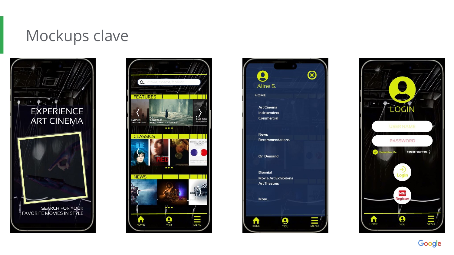 Key mockups